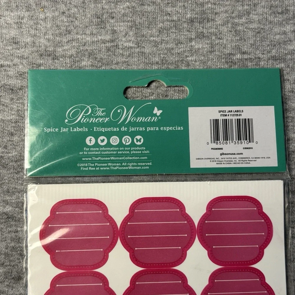 The Pioneer Woman Spice Jar Labels New In Package 72 Count Stickers